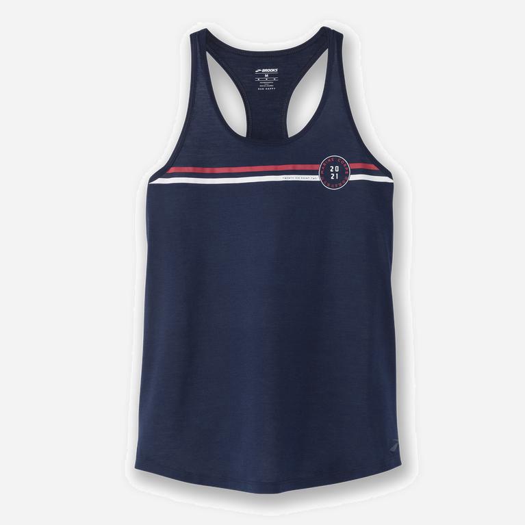 Brooks Mcm21 Distance Graphic Womens Running Tank Top - Navy - Philippines (813509YAR)